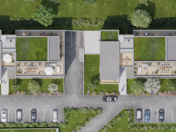 Appartement T3  neuf de 64,21 m2  à vendre à Rédange – Terrasse de 27,85 m2 – Résidence Alter Ego