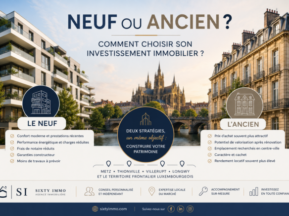 Investir dans l’immobilier neuf ou ancien à Metz, Thionville, Longwy ou Villerupt : quel est le meilleur choix ?